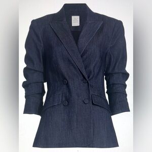 CINQ A SEPT Kris Double Breasted Denim Blazer Size 4 SOLD OUT!